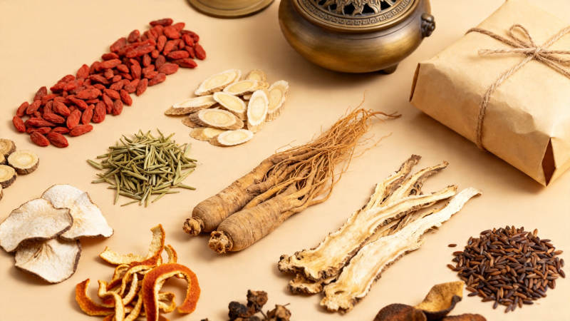 中药材与香薰礼盒陈列图片