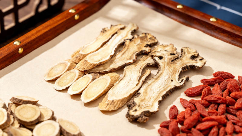 中药材拼盘 当归枸杞黄芪图片