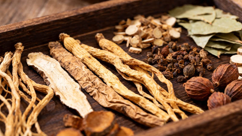 中药材托盘展示图片