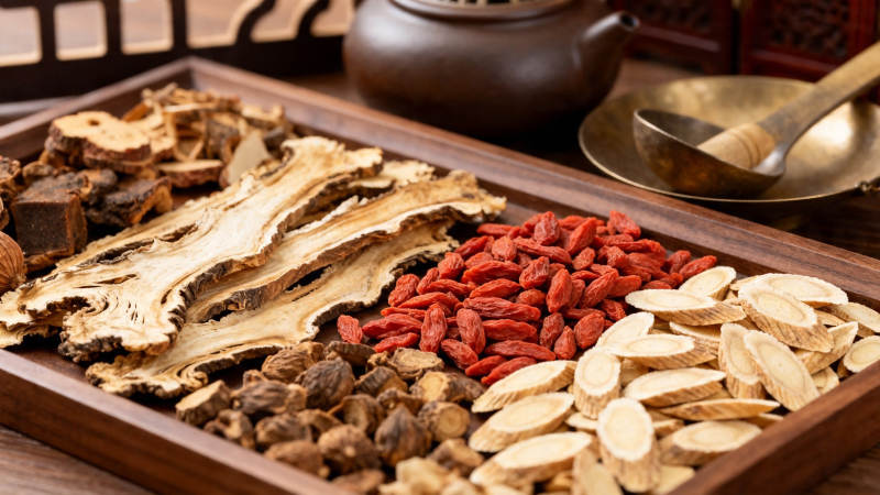 中药药材托盘展示图片