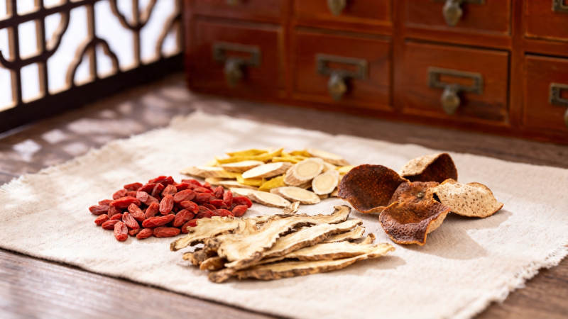 中药材铺陈 古韵养生方图片