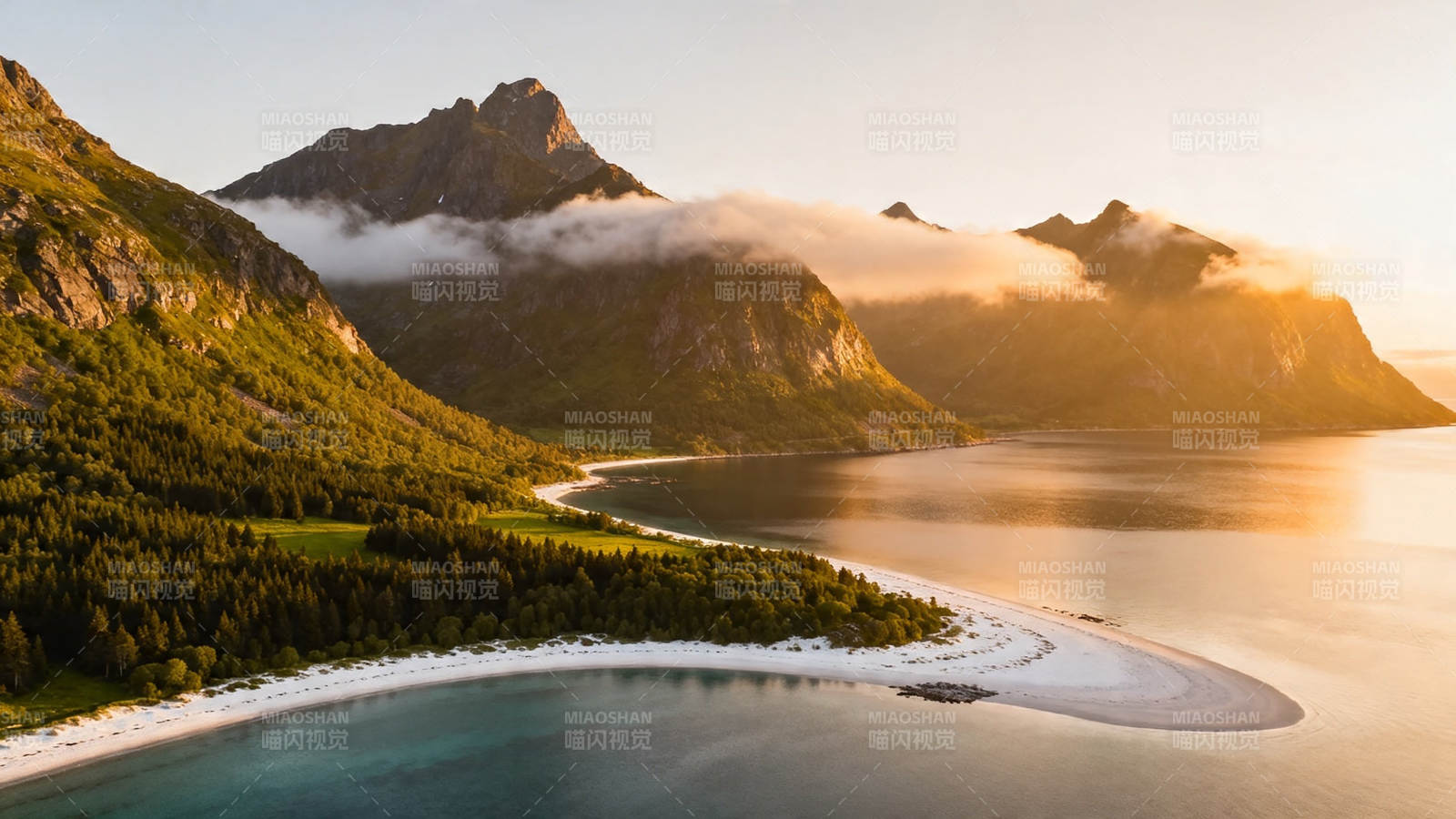 山海晨曦 云绕峰峦间图片