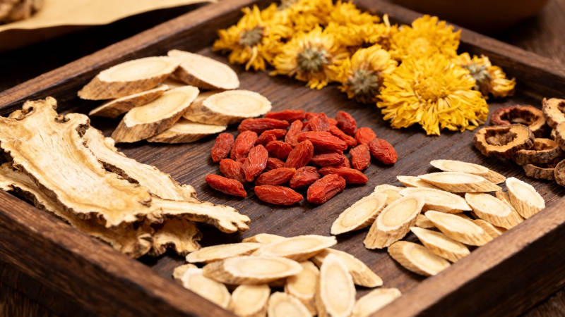 中药药材托盘展示图片