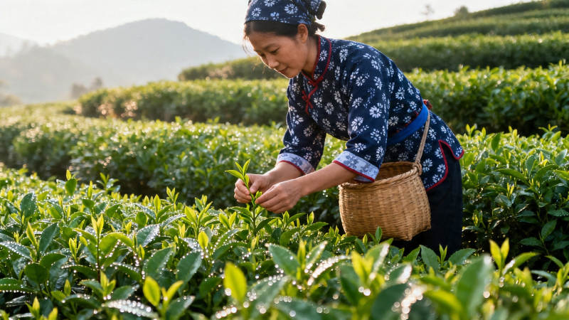 晨露采茶 山间香韵图片