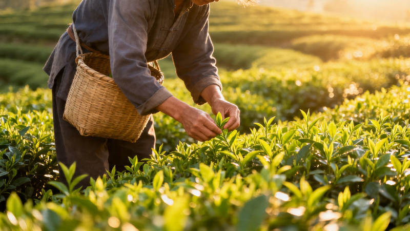 晨光采茶 篮满清香图片