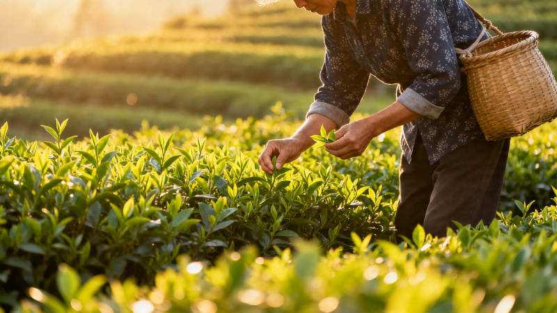 晨露采茶 篮满清香图片