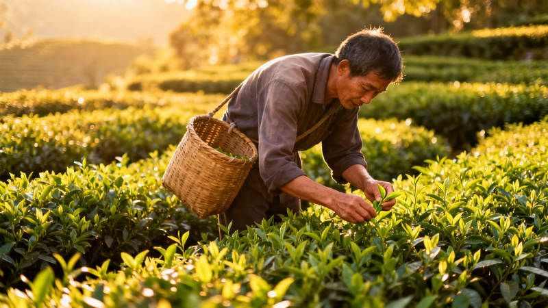 晨光采茶人图片