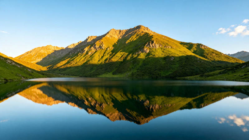 山湖倒影 静美如画图片