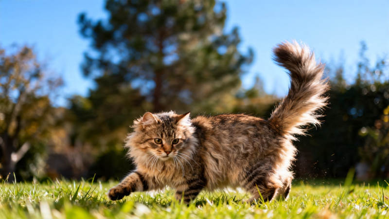 阳光下的毛茸茸小猫图片