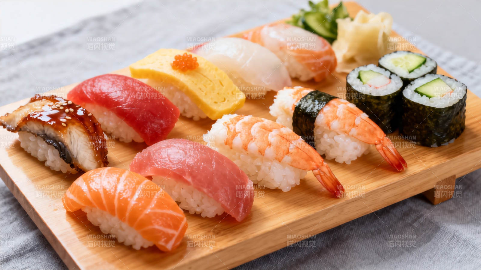 寿司拼盘 鲜美诱人图片