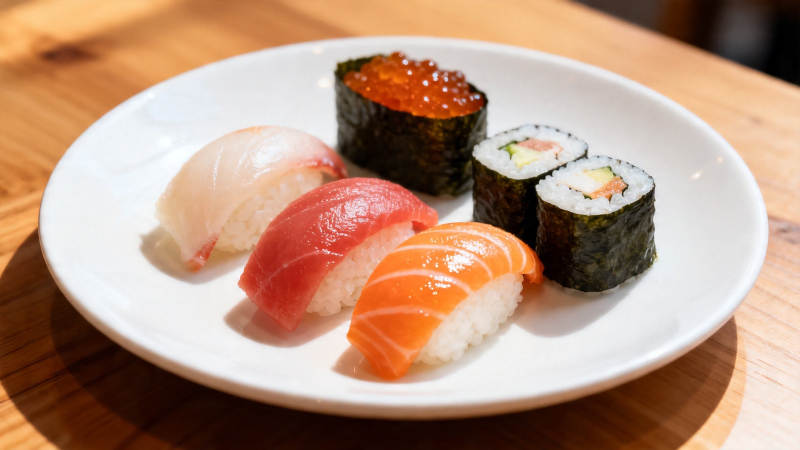 寿司拼盘 鲜美诱人图片