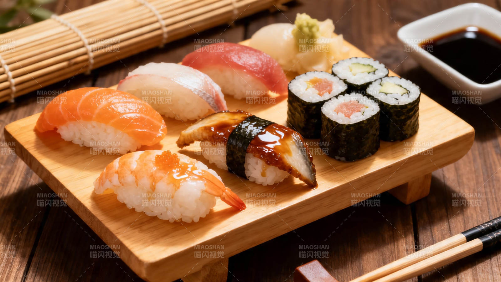 日式寿司拼盘 精致美味图片