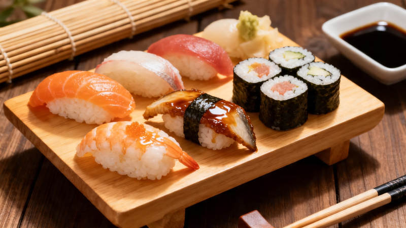 日式寿司拼盘 精致美味图片