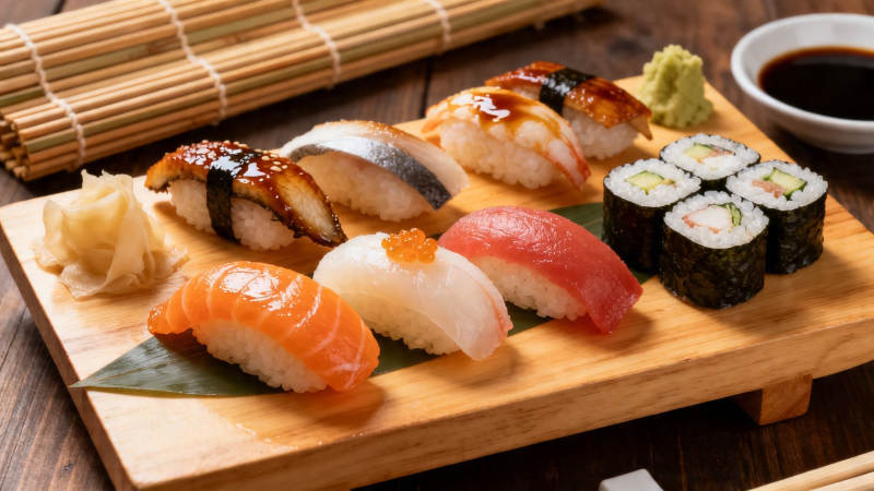日式寿司拼盘 精致美味图片