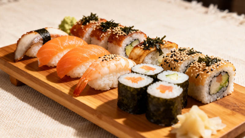 日式寿司拼盘 精致美味图片