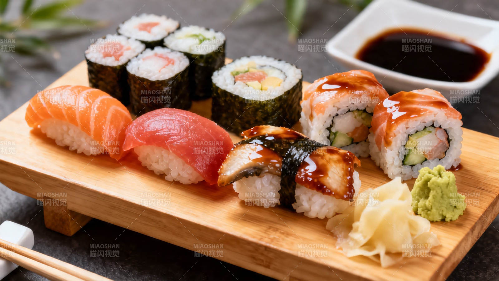 日式寿司拼盘 精致美味图片
