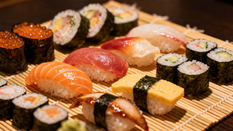 日式寿司拼盘 精致美味图片
