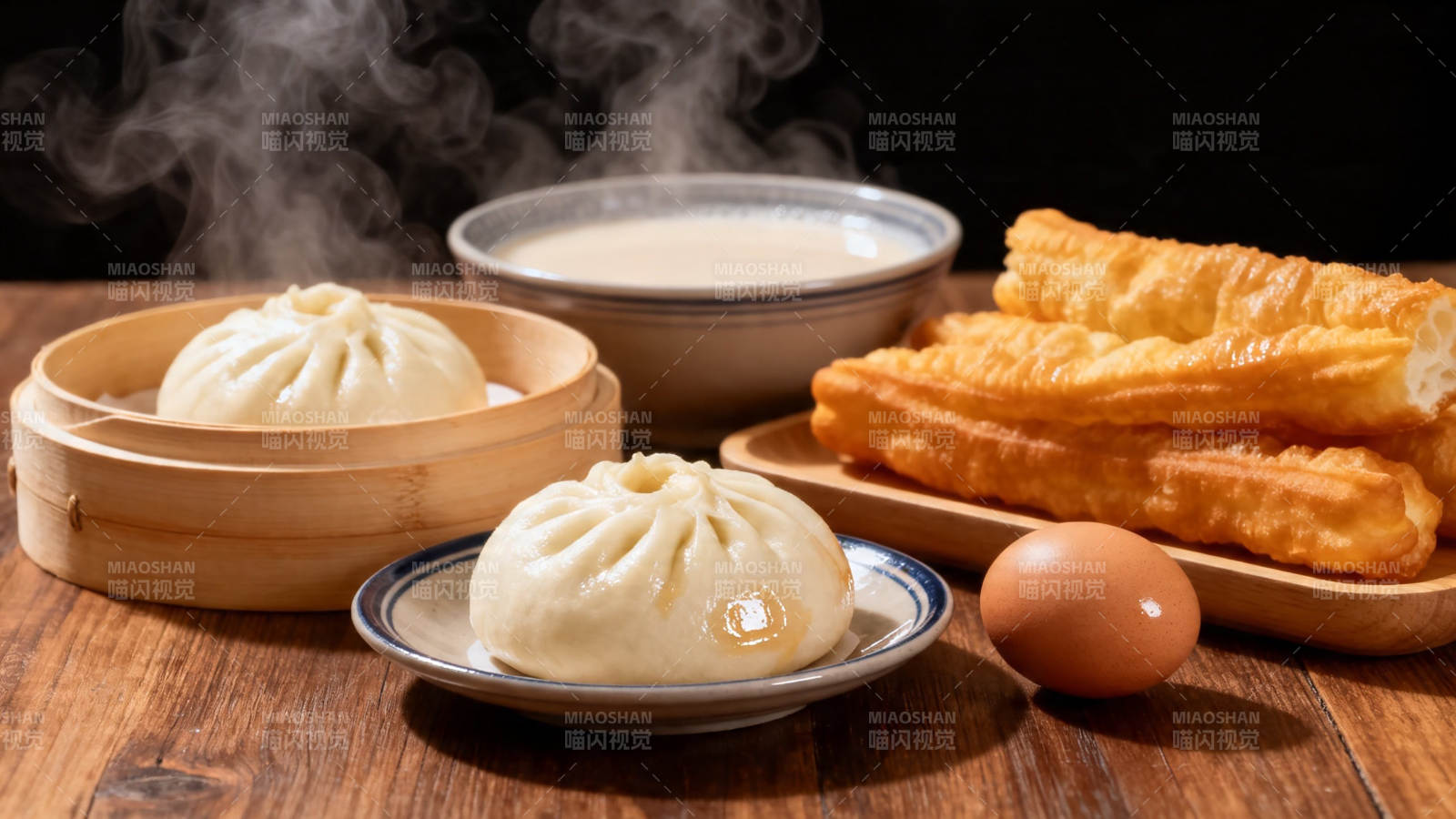 中式早餐 包子油条豆浆蛋图片