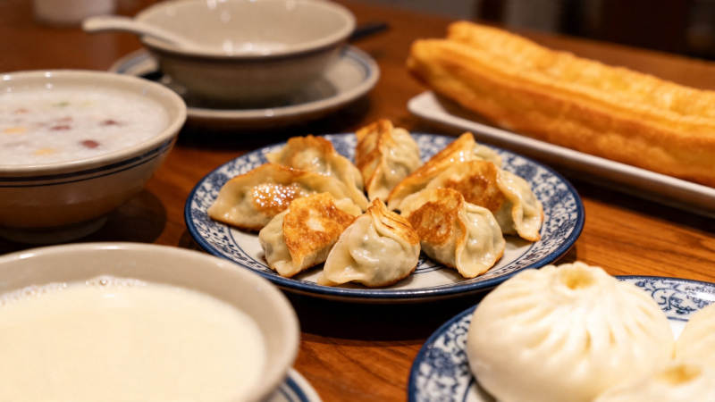 中式早餐 煎饺油条豆浆图片