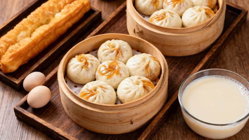 中式早餐 包子油条豆浆图片