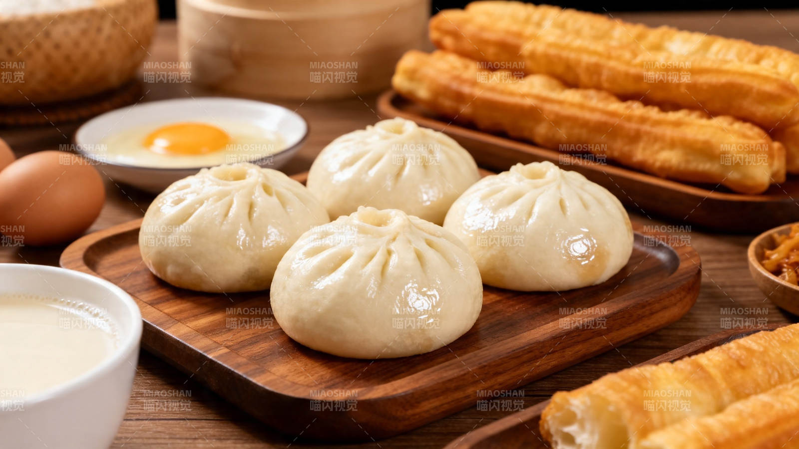 中式早餐 包子油条豆浆蛋图片