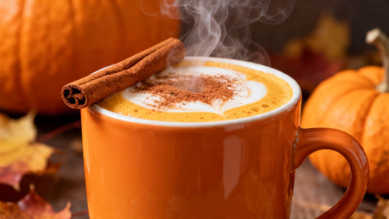 秋日南瓜拿铁 暖香四溢图片