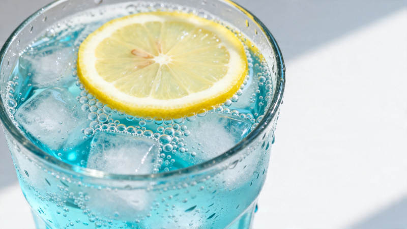 冰蓝柠檬气泡饮图片