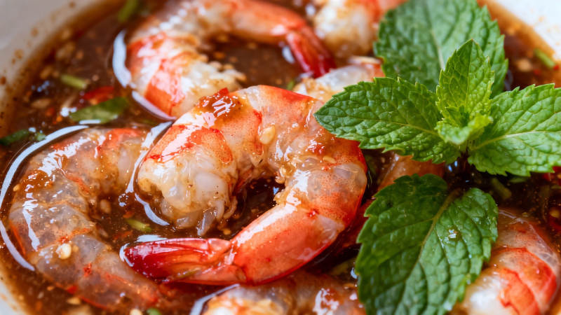 薄荷虾球 鲜香诱人图片