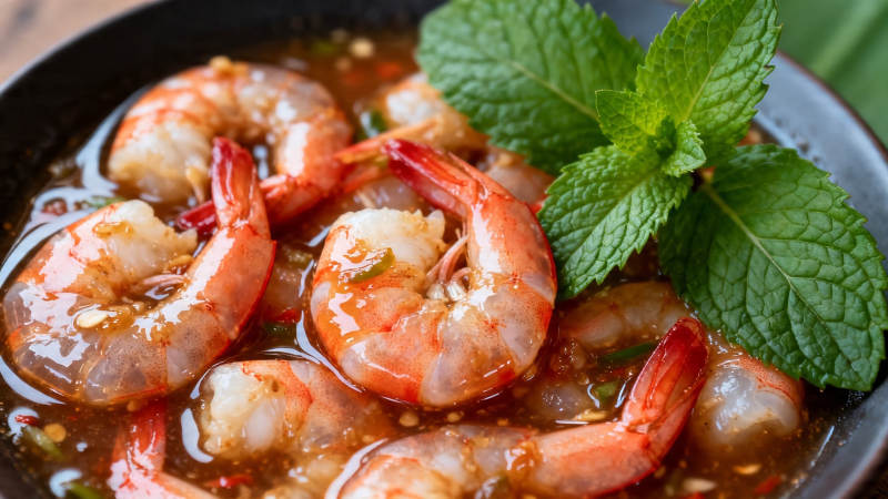 薄荷虾仁汤 鲜香诱人图片