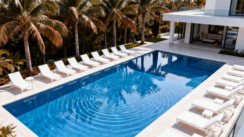 热带泳池别墅度假风图片