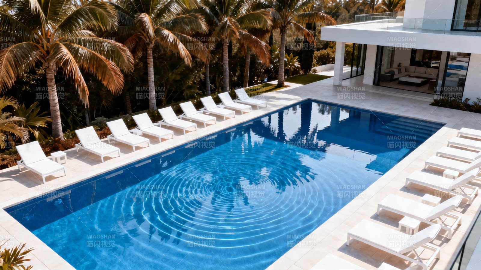 热带泳池别墅度假风图片