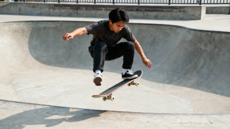 滑板少年腾空瞬间图片