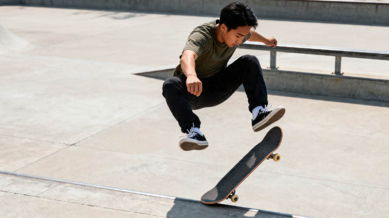 滑板少年腾空瞬间图片