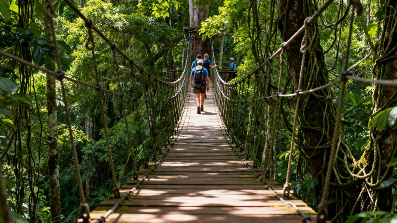 雨林吊桥徒步之旅图片