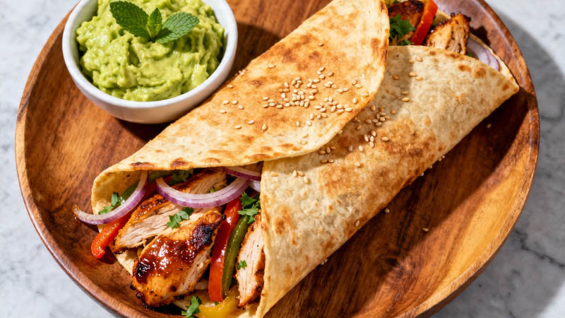 鸡肉卷配牛油果酱图片