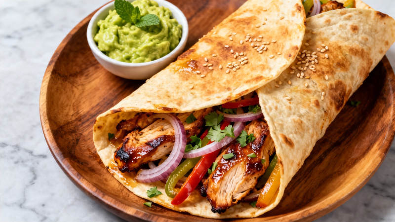 鸡肉卷配牛油果酱图片