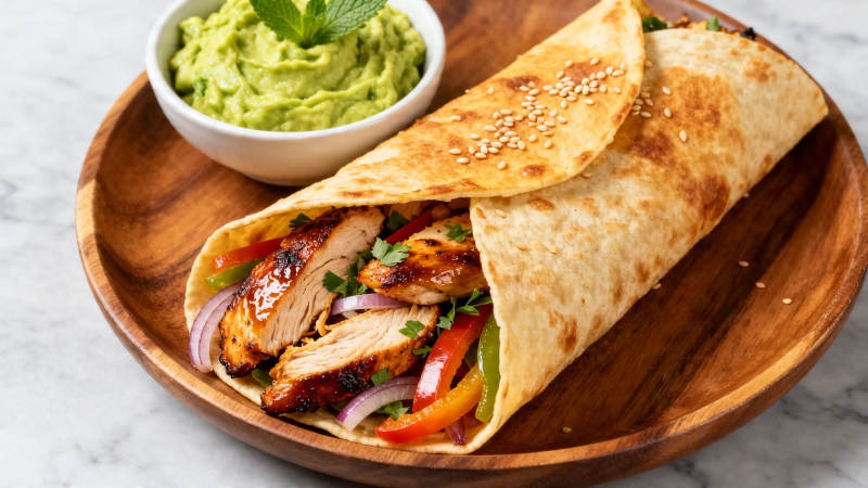 鸡肉卷配牛油果酱图片