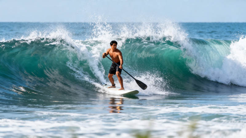 冲浪者驾驭碧浪前行图片