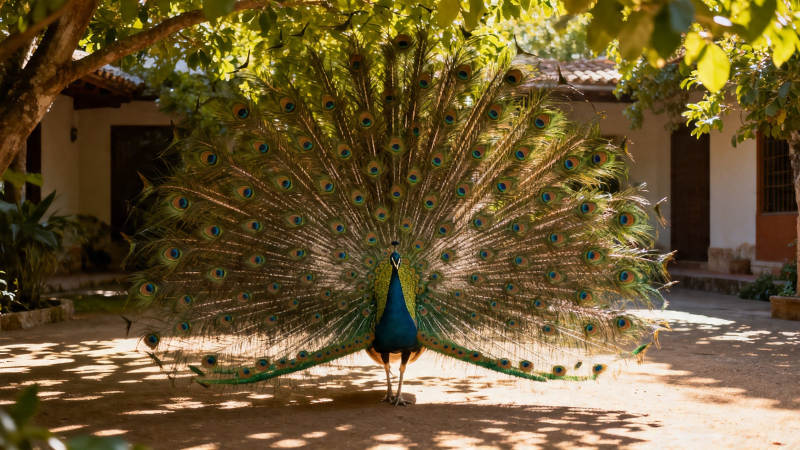 孔雀开屏 华美夺目图片