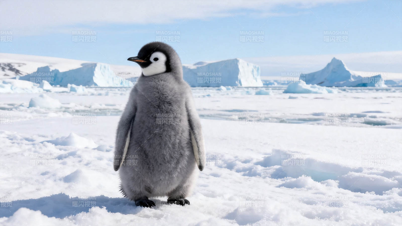 雪地上的小企鹅图片