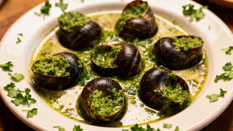 法式蒜香蜗牛配香草黄油图片