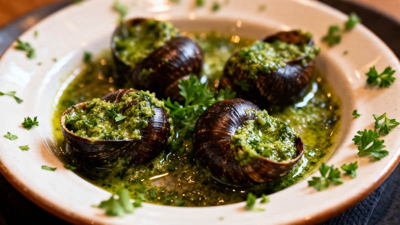 法式蒜香蜗牛配香草黄油图片