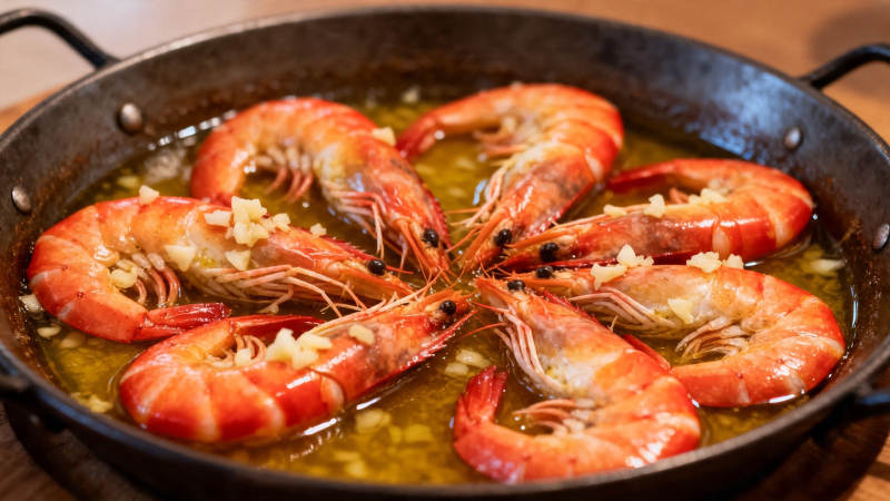 铁锅蒜香大虾 金黄诱人图片