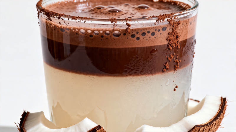 椰香巧克力分层饮图片