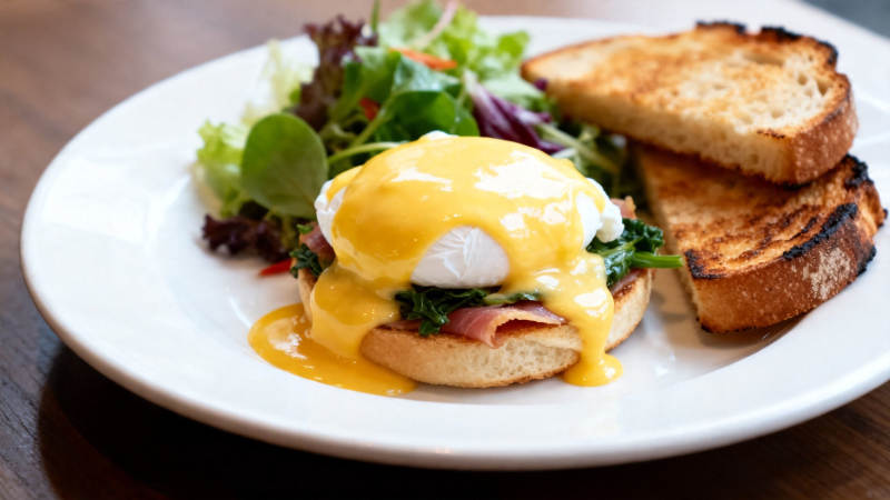 班尼迪克蛋配吐司沙拉图片