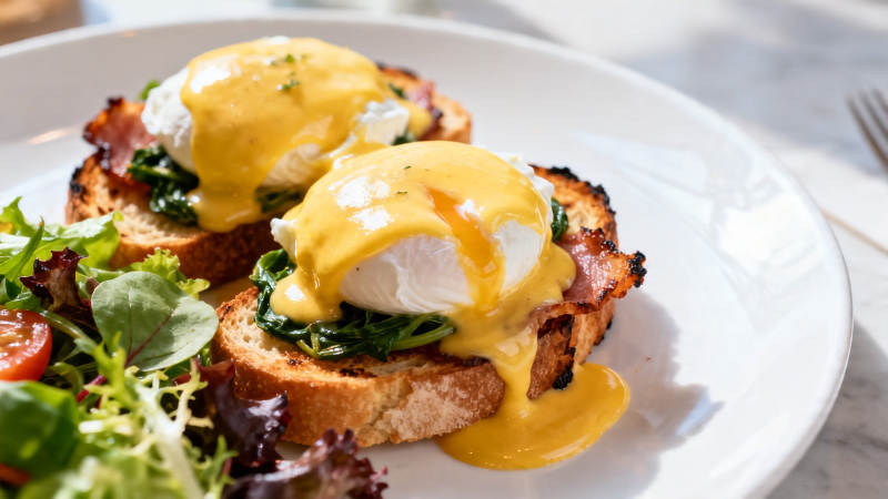 班尼迪克蛋配沙拉图片