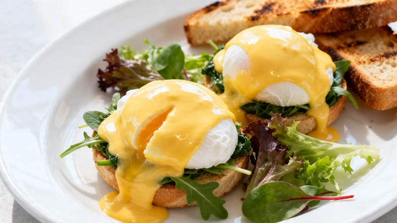 班尼迪克蛋配烤吐司图片