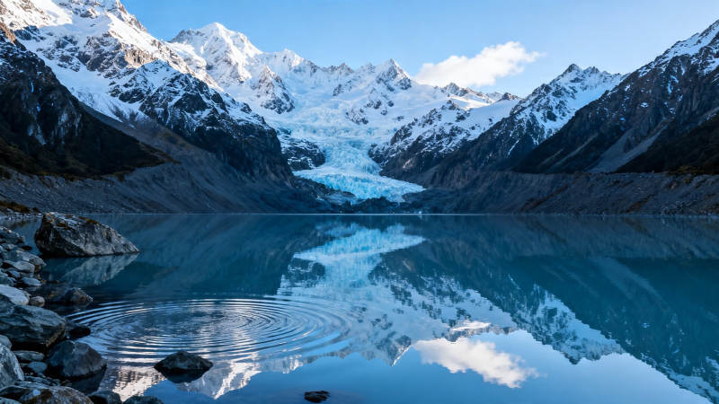 雪山映湖 静美如画图片