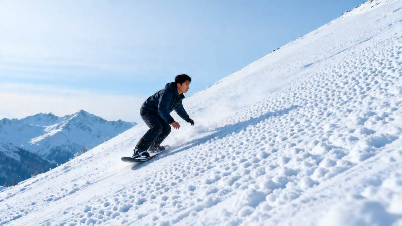 雪坡疾驰 单板飞扬图片