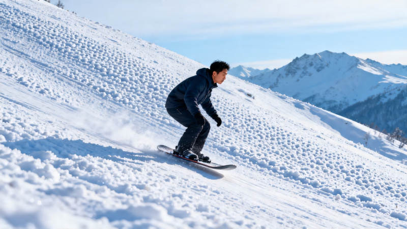 雪坡单板飞驰图片